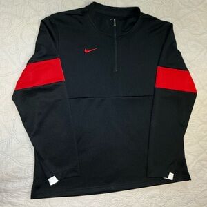 NEW! Nike Football Therma Dri-Fit Black & Red Pullover NWOT men’s size XL